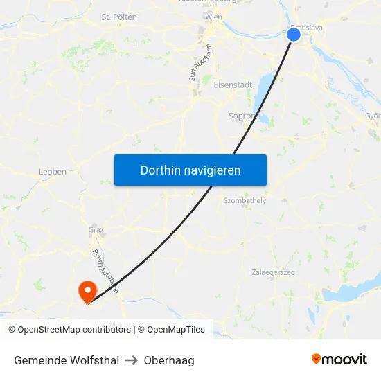 Gemeinde Wolfsthal to Oberhaag map