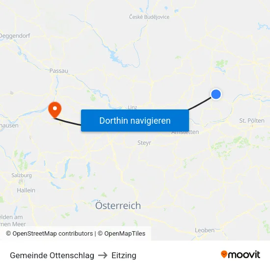 Gemeinde Ottenschlag to Eitzing map