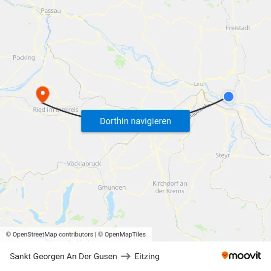 Sankt Georgen An Der Gusen to Eitzing map