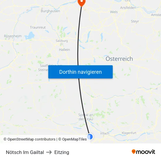 Nötsch Im Gailtal to Eitzing map