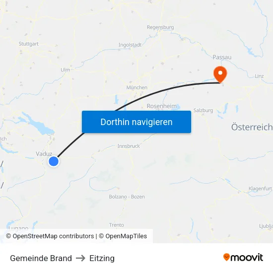 Gemeinde Brand to Eitzing map