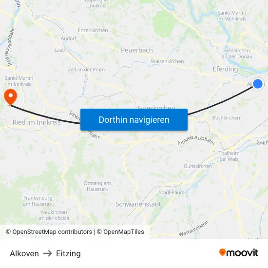 Alkoven to Eitzing map