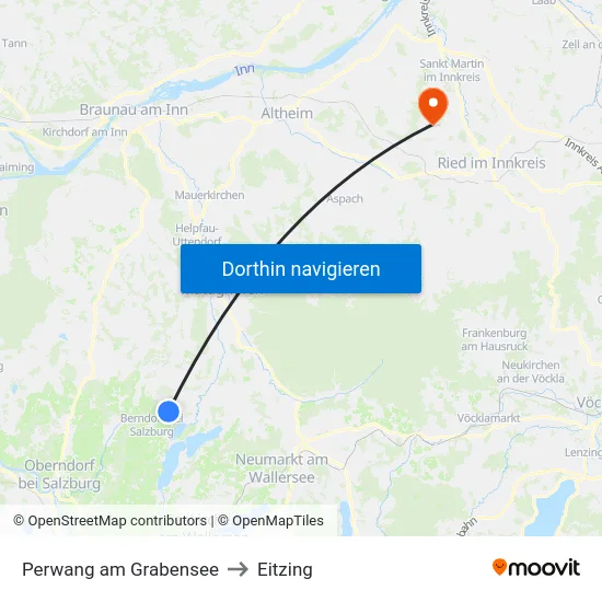 Perwang am Grabensee to Eitzing map