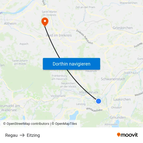 Regau to Eitzing map