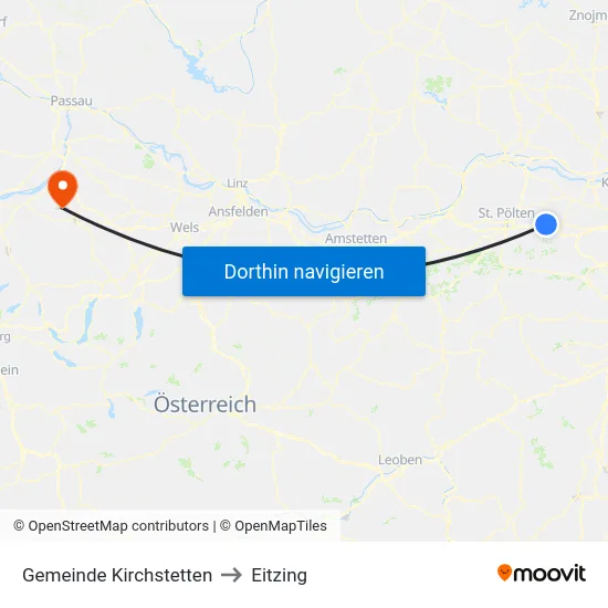 Gemeinde Kirchstetten to Eitzing map