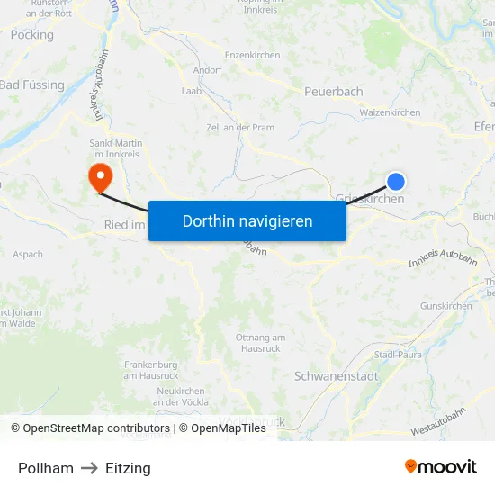 Pollham to Eitzing map