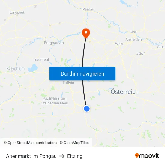 Altenmarkt Im Pongau to Eitzing map
