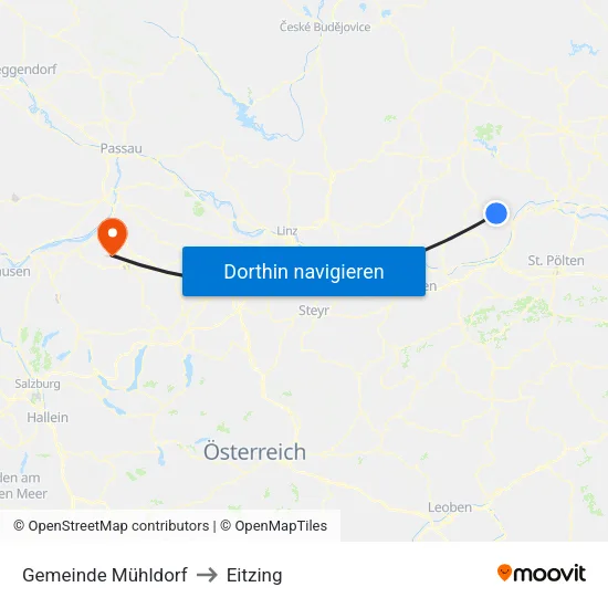 Gemeinde Mühldorf to Eitzing map
