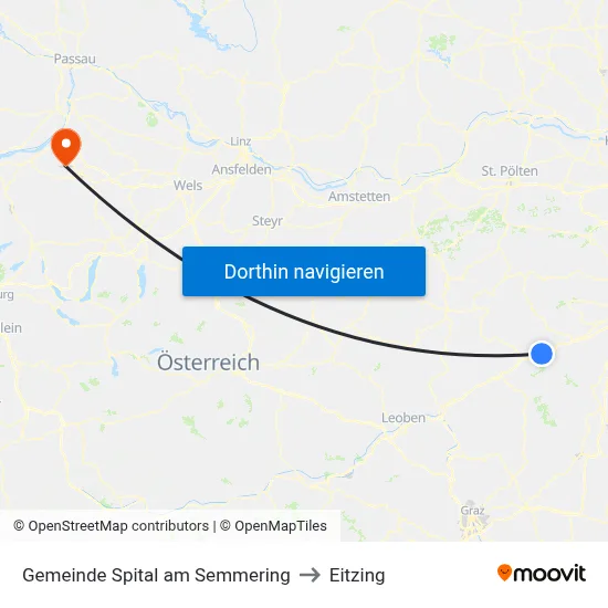 Gemeinde Spital am Semmering to Eitzing map