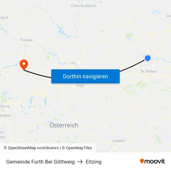 Gemeinde Furth Bei Göttweig to Eitzing map