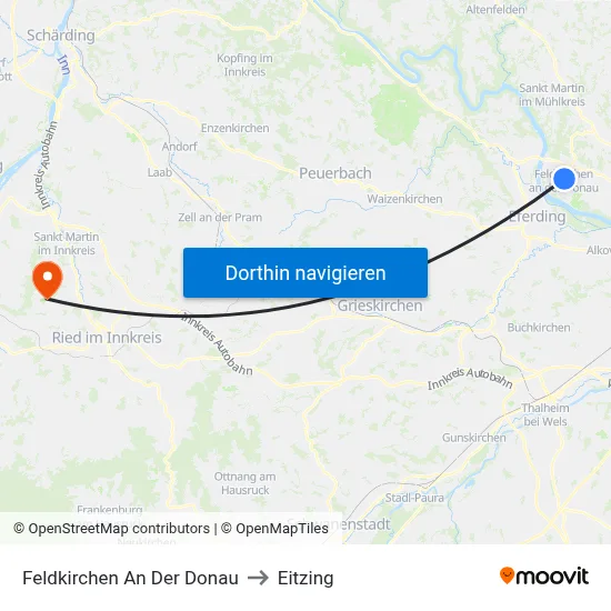 Feldkirchen An Der Donau to Eitzing map