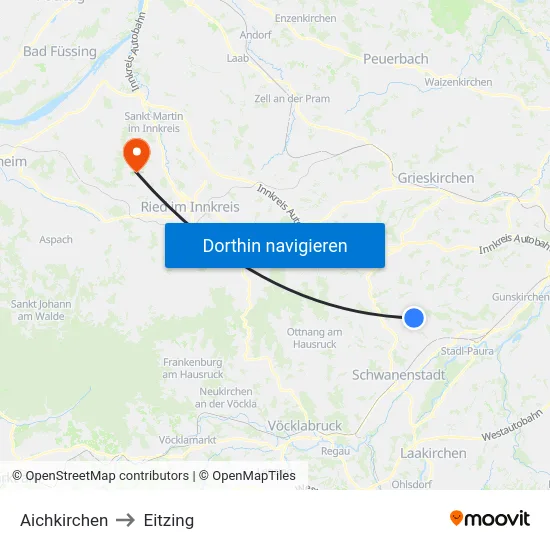 Aichkirchen to Eitzing map