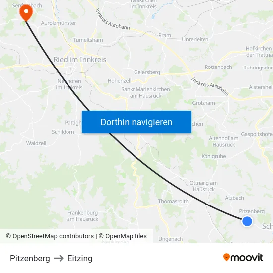 Pitzenberg to Eitzing map