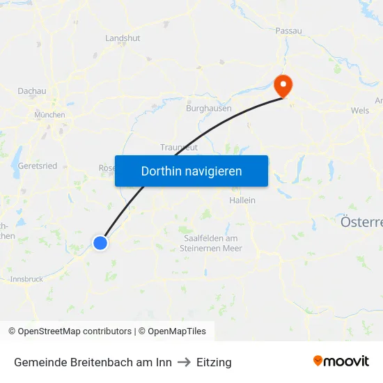 Gemeinde Breitenbach am Inn to Eitzing map