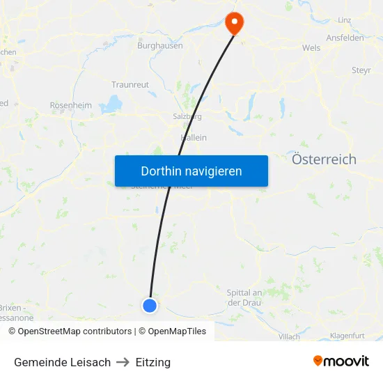 Gemeinde Leisach to Eitzing map