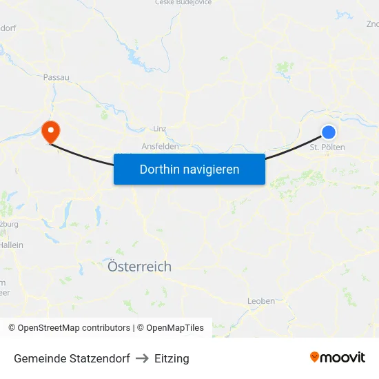 Gemeinde Statzendorf to Eitzing map