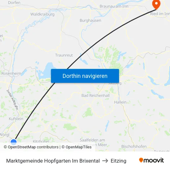 Marktgemeinde Hopfgarten Im Brixental to Eitzing map