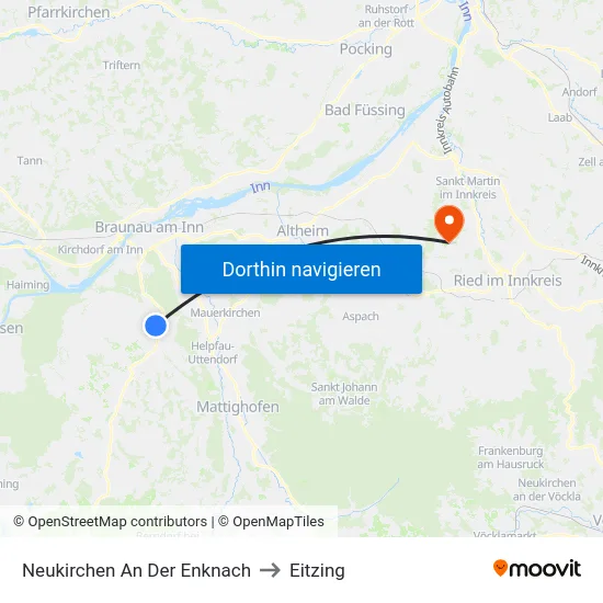 Neukirchen An Der Enknach to Eitzing map