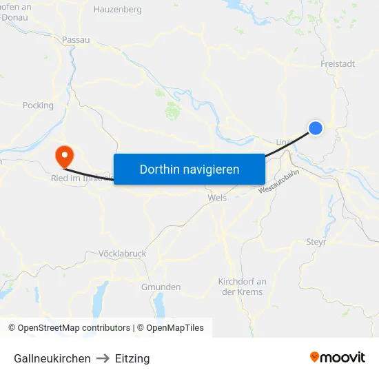 Gallneukirchen to Eitzing map
