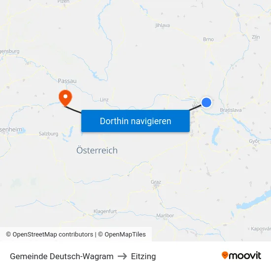 Gemeinde Deutsch-Wagram to Eitzing map
