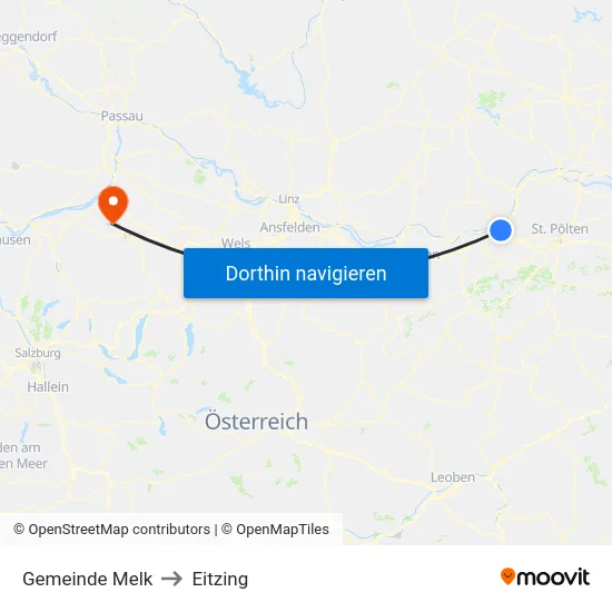 Gemeinde Melk to Eitzing map