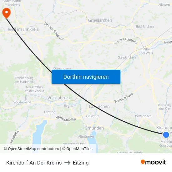 Kirchdorf An Der Krems to Eitzing map