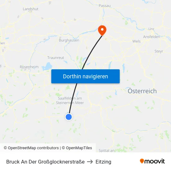 Bruck An Der Großglocknerstraße to Eitzing map