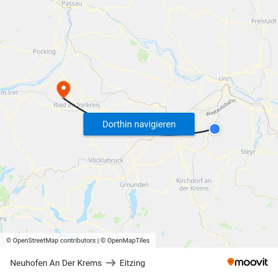 Neuhofen An Der Krems to Eitzing map