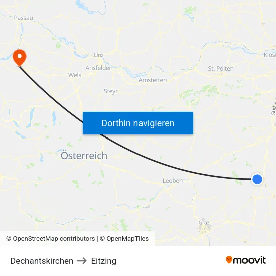 Dechantskirchen to Eitzing map