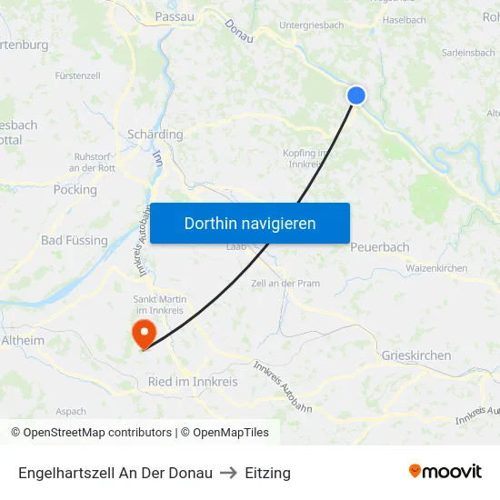 Engelhartszell An Der Donau to Eitzing map