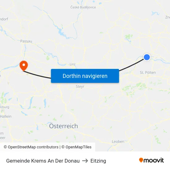 Gemeinde Krems An Der Donau to Eitzing map