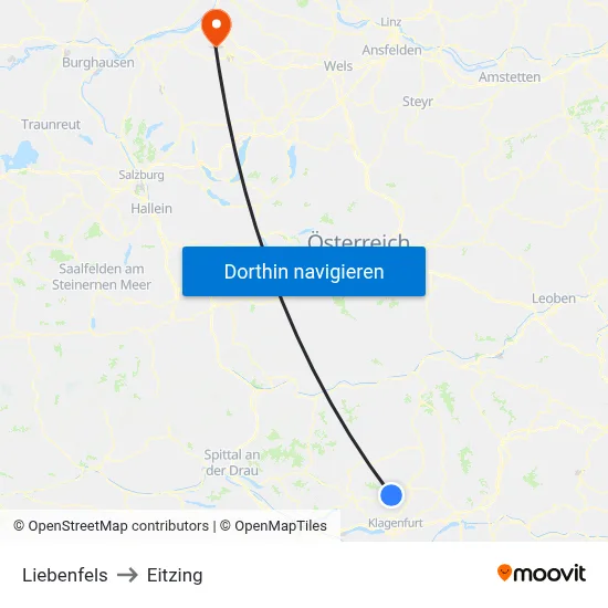 Liebenfels to Eitzing map