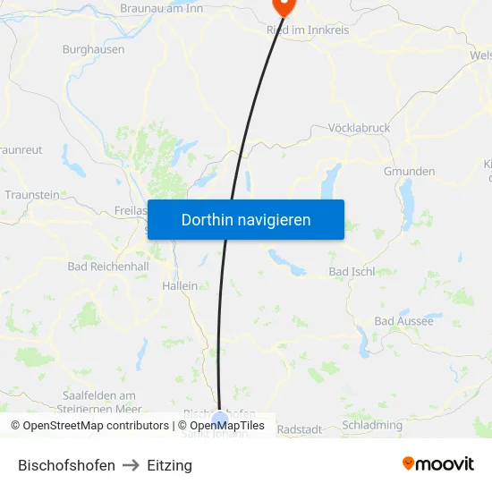 Bischofshofen to Eitzing map