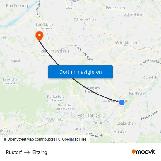 Rüstorf to Eitzing map