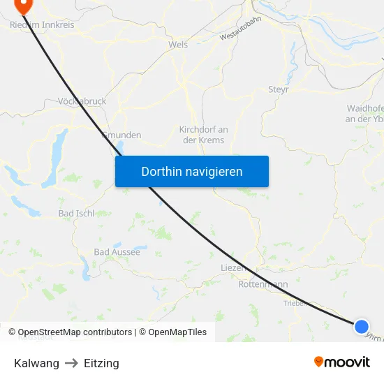 Kalwang to Eitzing map