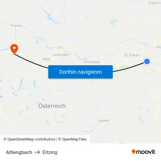 Altlengbach to Eitzing map