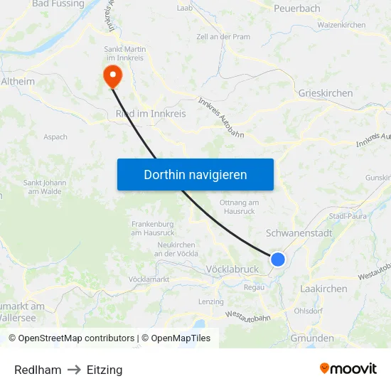Redlham to Eitzing map