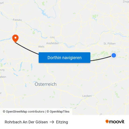 Rohrbach An Der Gölsen to Eitzing map
