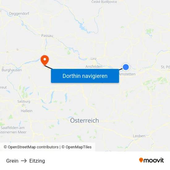 Grein to Eitzing map