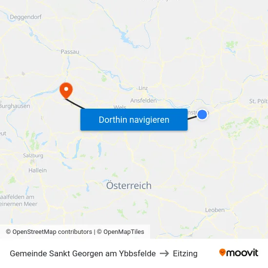 Gemeinde Sankt Georgen am Ybbsfelde to Eitzing map