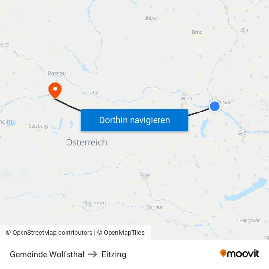 Gemeinde Wolfsthal to Eitzing map