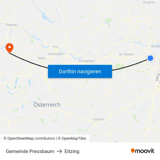 Gemeinde Pressbaum to Eitzing map