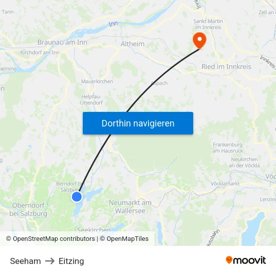 Seeham to Eitzing map