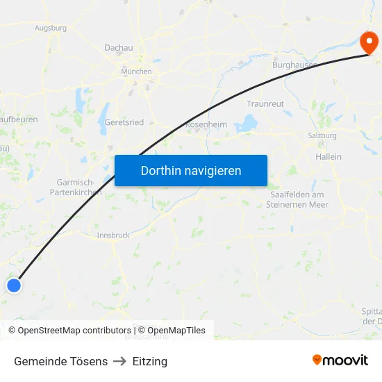 Gemeinde Tösens to Eitzing map