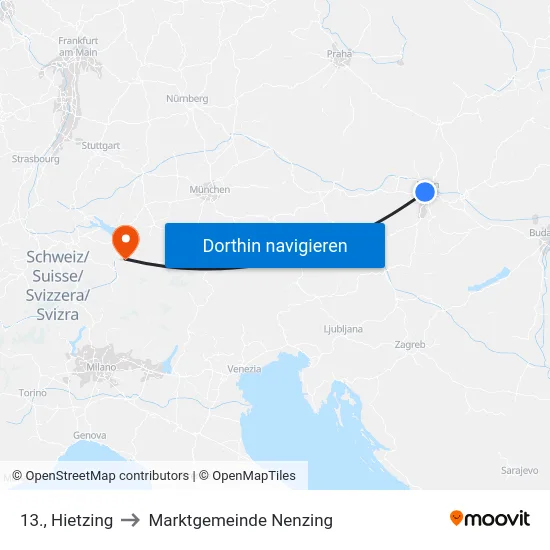 13., Hietzing to Marktgemeinde Nenzing map