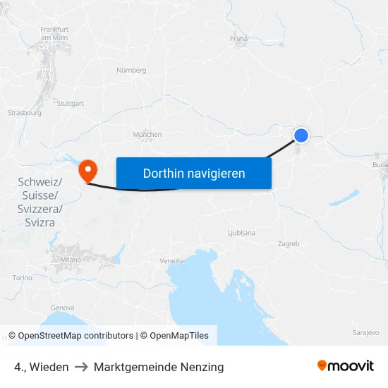 4., Wieden to Marktgemeinde Nenzing map