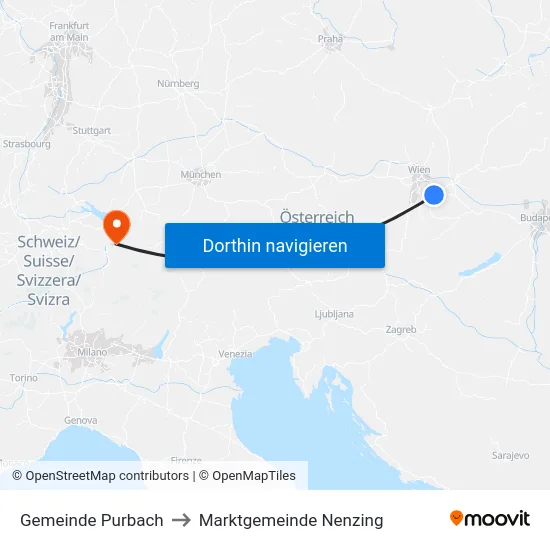 Gemeinde Purbach to Marktgemeinde Nenzing map
