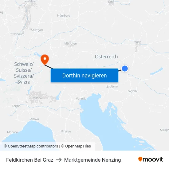 Feldkirchen Bei Graz to Marktgemeinde Nenzing map