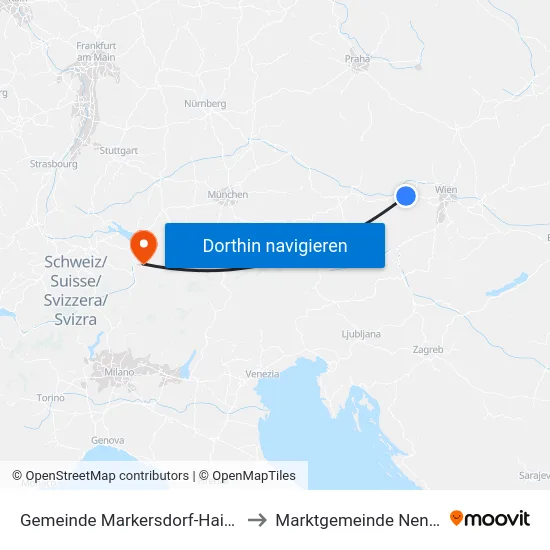 Gemeinde Markersdorf-Haindorf to Marktgemeinde Nenzing map