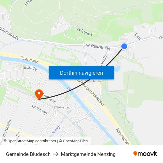 Gemeinde Bludesch to Marktgemeinde Nenzing map